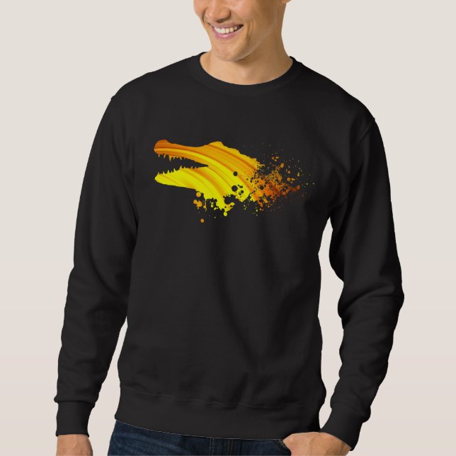 Moletom Vintage Crocodilo Silhouter Repltile Alligator Cro (Frente)