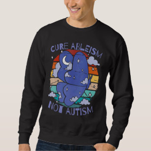 Moletom Vintage Cure Ableism Não Autismo Lutando Contra O