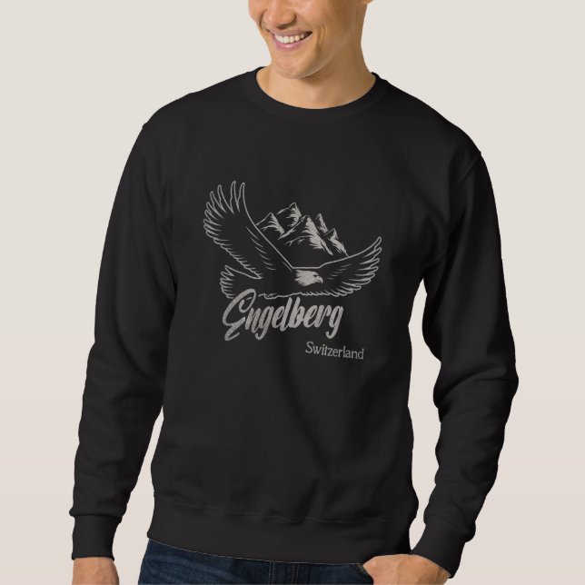 Moletom Vintage Engelberg Switzerland Mountains Eagle (Frente)