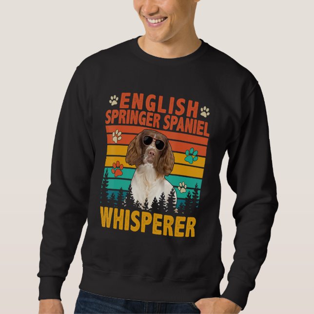 Moletom Vintage English Springer Spaniel Whisperer Dog Sun (Frente)
