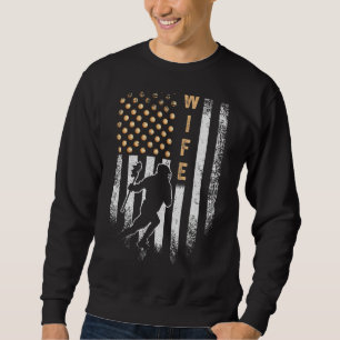 Moletom Vintage Estados Unidos Flag Proud Lacrosse Wife La