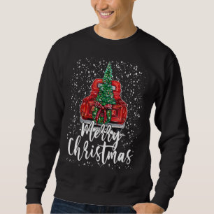 Moletom Vintage Felry Christmas Red Truck Tree Retro Farme