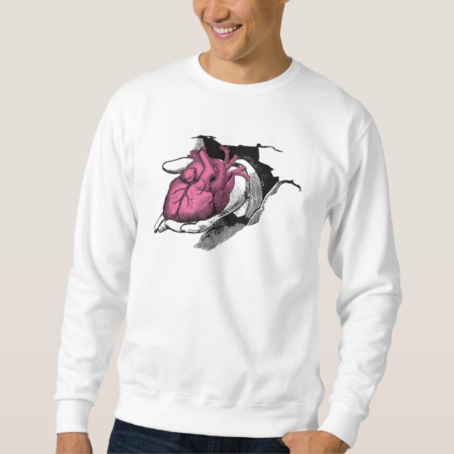 Moletom Vintage Heart On Hand Through Crack (Frente)