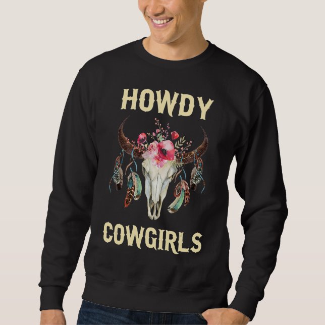Moletom Vintage Howdy Rodeo, País Ocidental Cowgi Sul (Frente)
