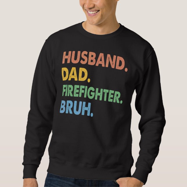 Moletom Vintage Husband Pai Bombeiro Bruh Fireman Fathe (Frente)