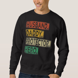 Moletom Vintage Husband Pai Protetor Pai Herói do Pai