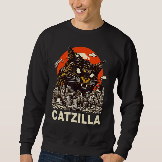 Moletom Vintage Japanese Sunset Catzilla (Frente)