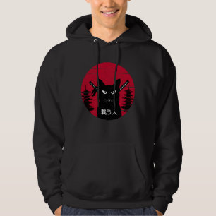 Moletom Vintage Japonês Samurai Black Cat Ninja Art