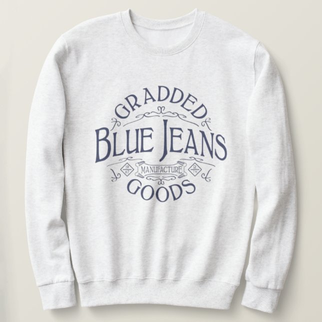 Moletom Vintage jeans traditional typography varsity (Frente do Design)