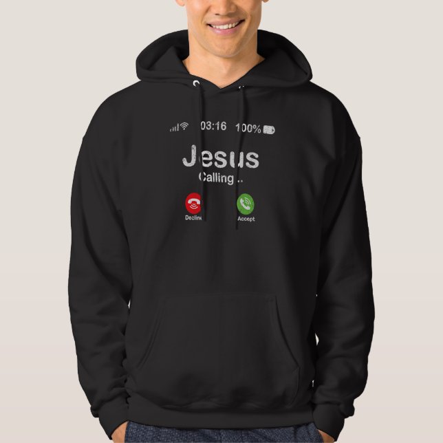 Moletom Vintage Jesus Is Calling Christian (Frente)