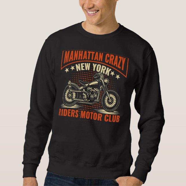 Moletom Vintage Manhattan Crazy Riders Club Biker (Frente)