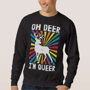 Moletom Vintage Oh Deer Eu sou Queer Rainbow Lgbt Pride Ga