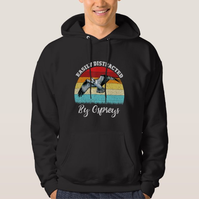 Moletom Vintage Osprey Bird Lover Facilmente Distraída Pel (Frente)