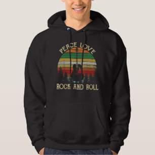 Moletom Vintage Peace Love Rock And Roll Guitar