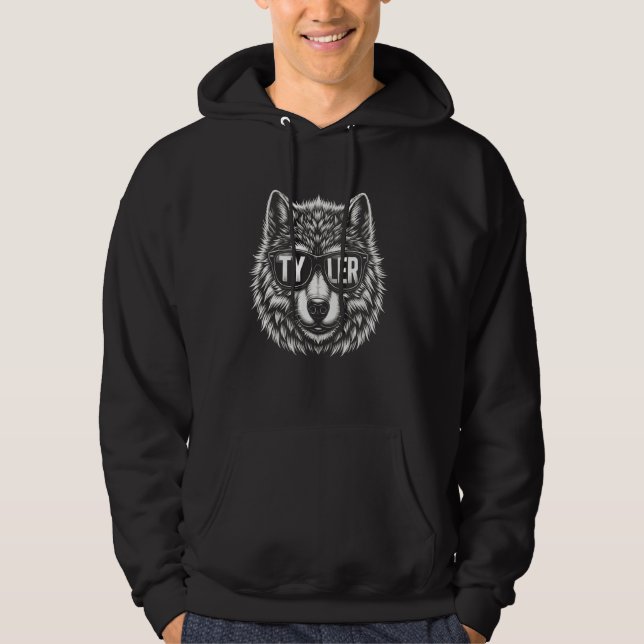 Moletom Vintage Personalized Wolf Tyler Retro Name Art (Frente)