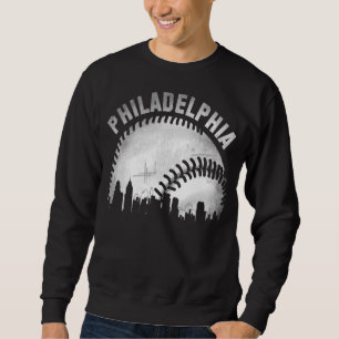 Moletom Vintage Philadelphia Skyline City Baseball