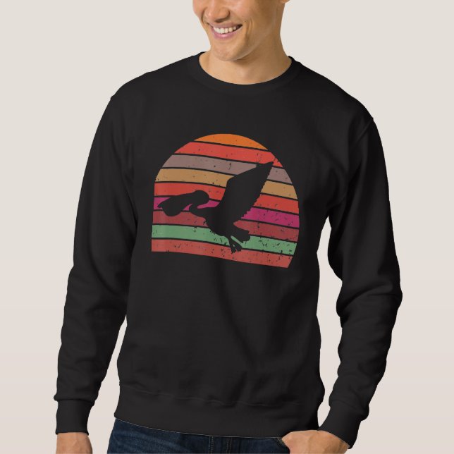 Moletom Vintage Pinguin Retro Penguin Silhouette Cute Bird (Frente)