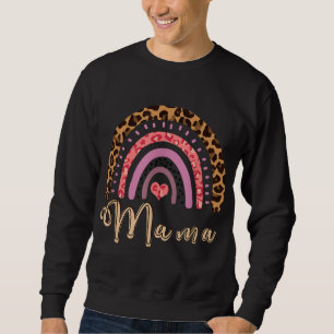 Moletom Vintage Rainbow Pink Mama Leopard Rainbow Madre