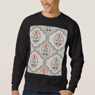 Moletom Vintage, ramos de flores, têxteis indianos.