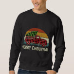 Moletom Vintage Red Truck Buffalo Xadrez Com Feliz Christm<br><div class="desc">Vintage Red Truck Buffalo Xadrez Com Feliz Árvore De Natal</div>