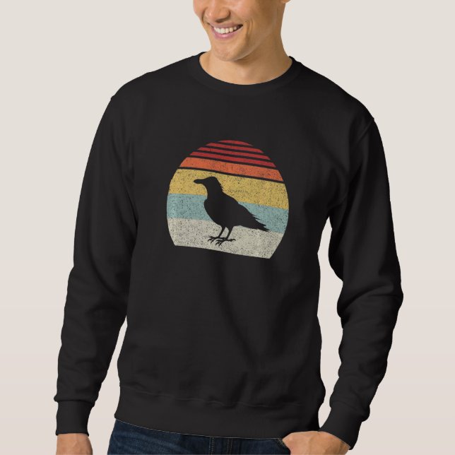 Moletom Vintage Retro Black Crow Raven Bird  (Frente)