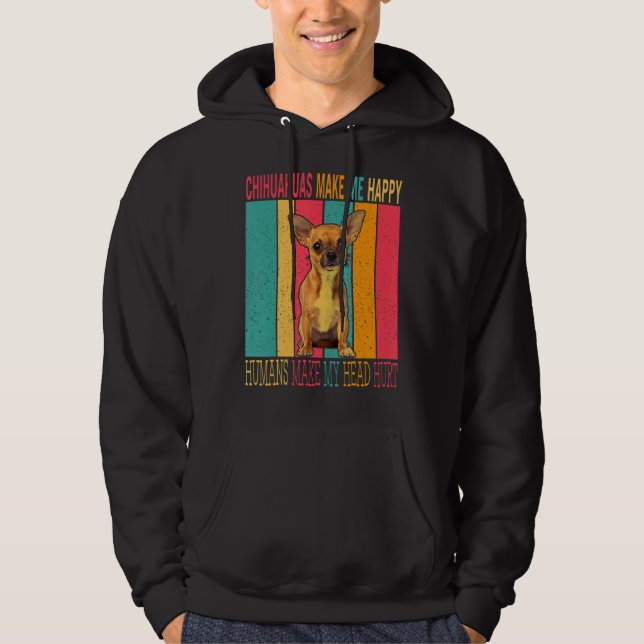 Moletom Vintage Retro Chihuahuas Faz Humanos Felizes Fazer (Frente)