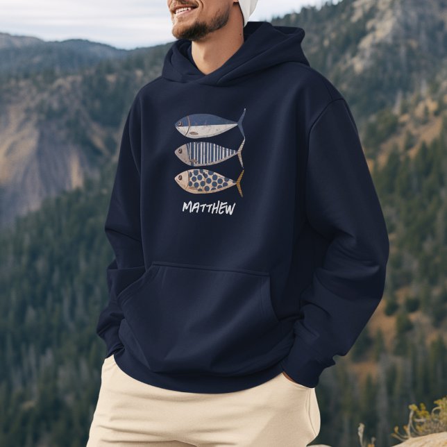 Moletom Vintage Retro Distestido Sardine, Pescador Persona (Criador carregado)