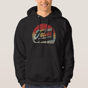 Moletom Vintage Retro Eu Amo Jesus Mas Eu Cuido Um Pequeno