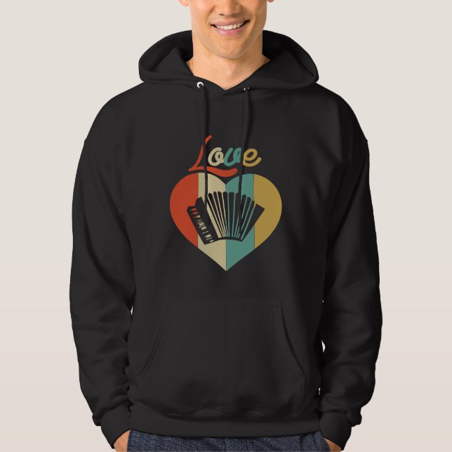 Moletom Vintage Retro Love Accordion (Frente)