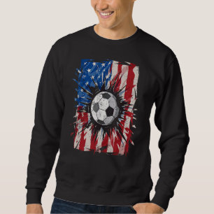 Moletom Vintage Soccer 4 De Julho Homens Usa Bandeira Amer