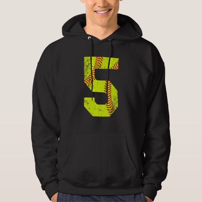 Moletom Vintage Softball 5 Jersey Number (Frente)