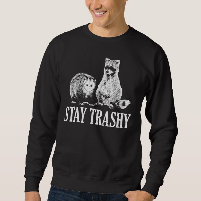 Moletom Vintage Stay Trashy Possum Raccoon (Frente)