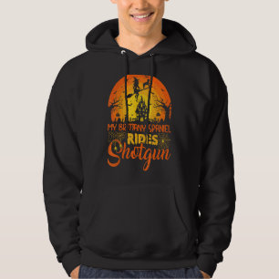 Moletom Vintage Sunset Brittany Spaniel Dog Ride Shotgun H