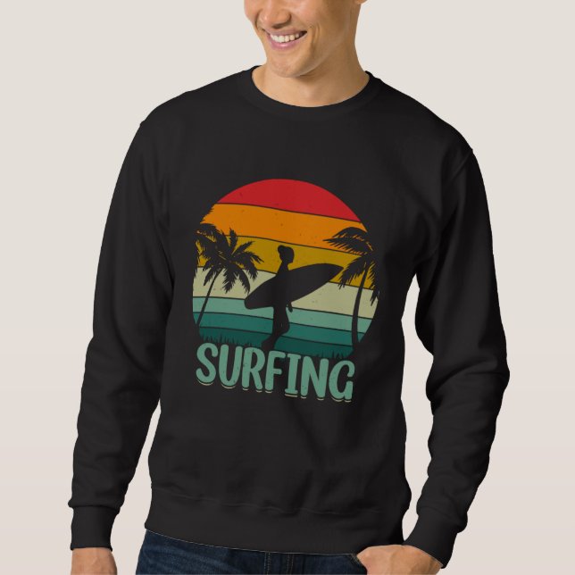 Moletom Vintage Surfer Retro Surfing Beach Summer Vacation (Frente)