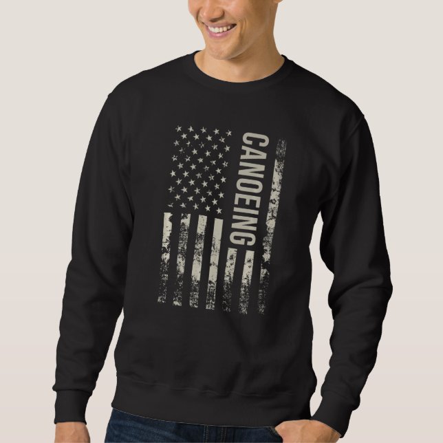 Moletom Vintage US American Flag Canoeing Premium (Frente)