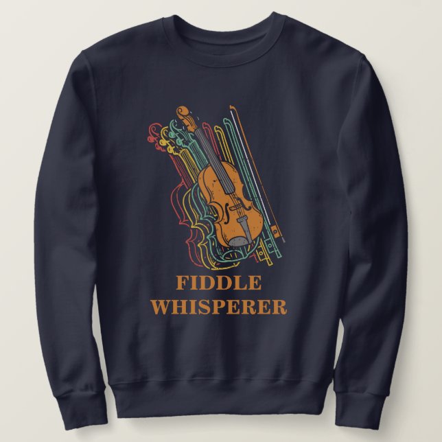 Moletom Vintage Violin Fiddle Whisperer Pun (Frente do Design)