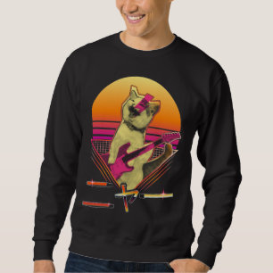 Moletom Violão Elétrico de Vaporwave Japonês tocando Ca