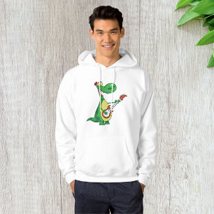 Moletom Violão Jogando Dinossauro Mens Hoodie