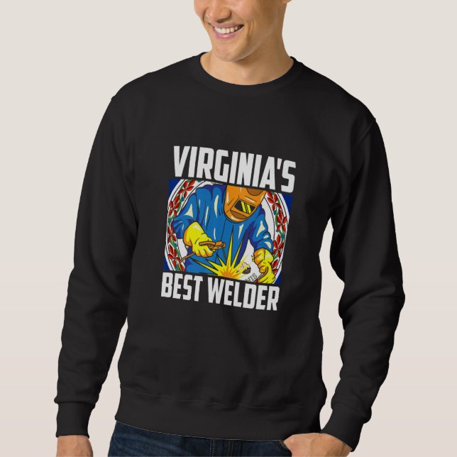 Moletom Virginia's Best Welder Ironworker Ironsmith Weldin (Frente)