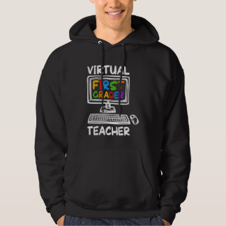 Moletom Virtual 1st Grade Teacher Distance Learning Back t