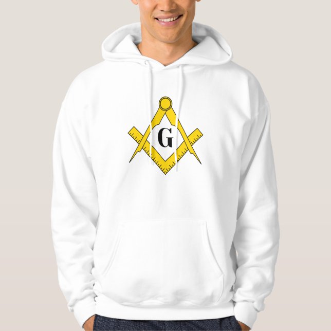 Moletom Vista o Artesanato: Hoodie Masonic Quadrado e Comp (Frente)