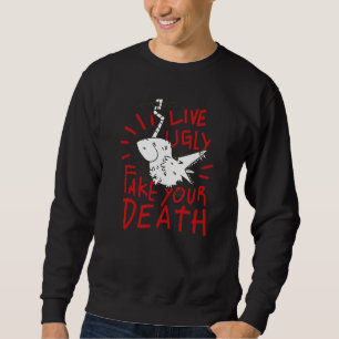 Moletom VIVA FEIO FINJA SUA MORTE Possum Opossum Engraçado