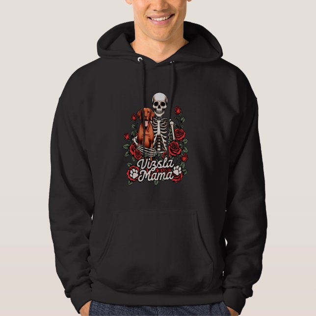 Moletom Vizsla Mãe Vizsla Lover Skeleton Mãe Proprietário  (Frente)