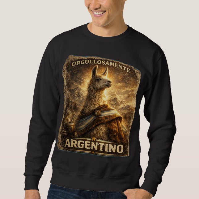 Moletom VLLC Orgullosamente Argentino Llama Mate Patriotic (Frente)