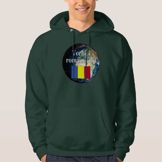 Moletom Você fala romeno? Em romeno. Sinalizador e Terra (Frente)