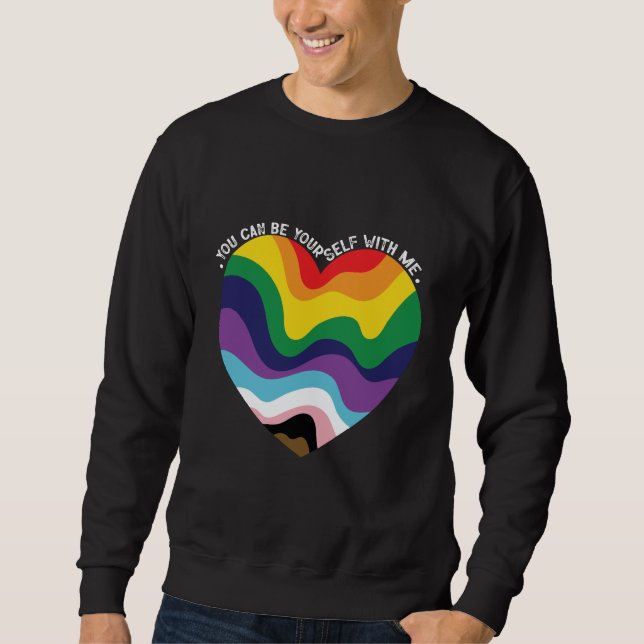 Moletom Você Pode Ser Você Mesmo Comigo LGBT Transgênero G (Frente)