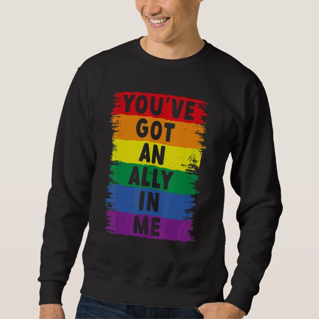Moletom Você Tem Um Aliado Em Mim Orgulho Lgbt (Frente)