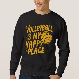 Moletom Voleibol É Meu Lugar Feliz - Volleyballer