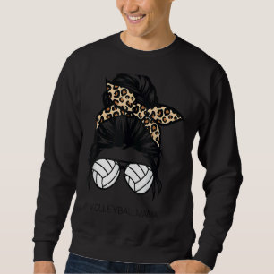 Moletom Voleibol Mãe de Leopard Bola de Cabelo Mensageiro