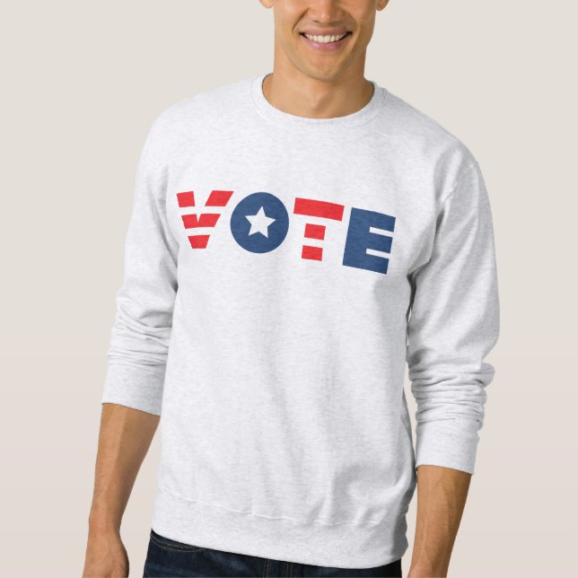 Moletom VOTAÇÃO Em Letras Vermelhas Azuis (Frente)